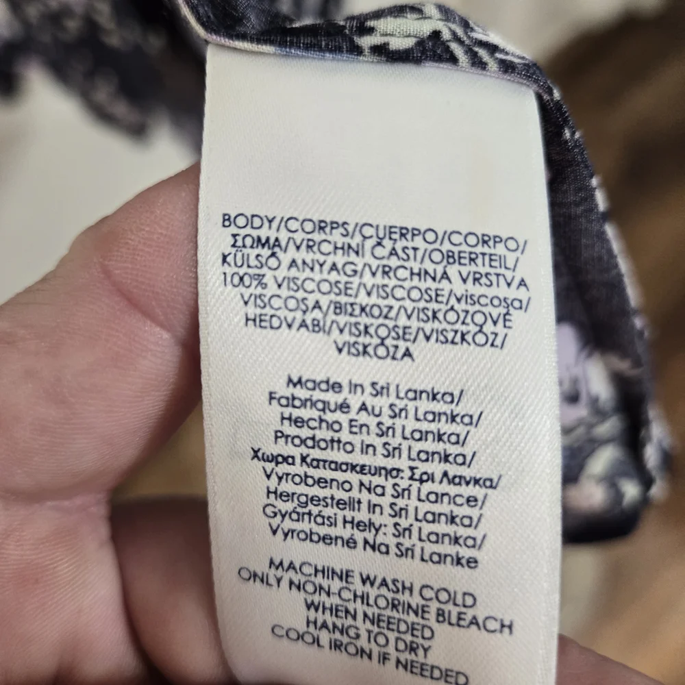 Chaps Navy Blue Dress with Purple Floral Pattern - Picture 8 of 8